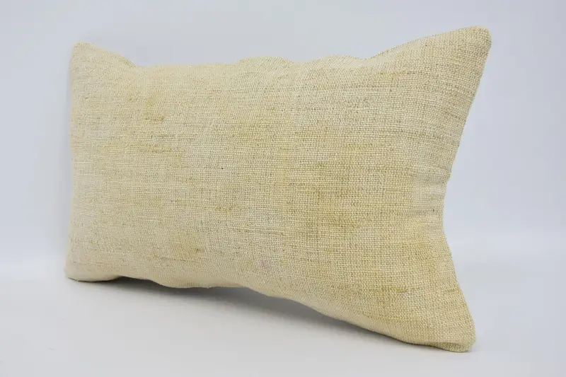 Vintage Kilim Throw Pillow, Kilim Pillow Cover, 12x20 Beige Pillow, Cushion Case, Aztec Cushion, Accent Pillow Case, Vintage Pillow - 4