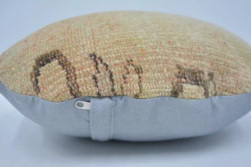 Antique Pillows, 16x16 Beige Pillow Sham, Boho Pillow, Vintage Kilim Pillow, Pillow Case, Garden Cushion Cover, Office Chair Pillow Sham - 5