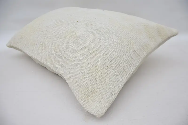 Handmade Kilim Cushion, 16x24 White Cushion Cover, Farmhouse Pillow, Retro Cushion Cover, Boho Pillow Sham Cover, Cushion, Throw Kilim Pillow - 6