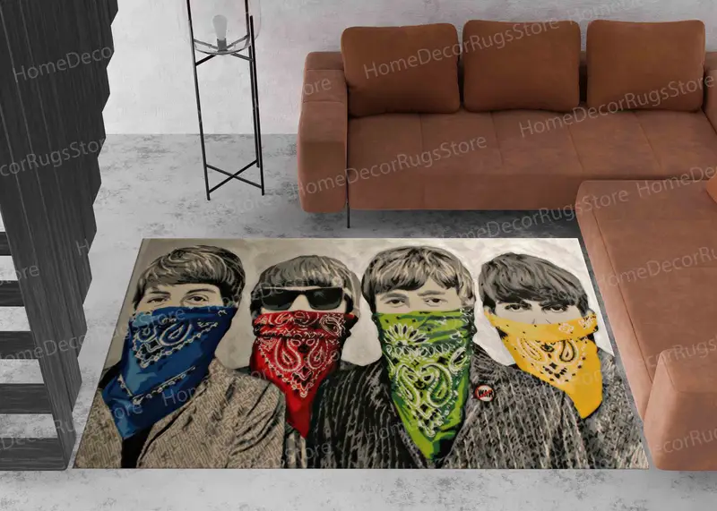 Graffiti Caddesi Baskılı Halısı: Banksy Bandanaları ve Rock 'n' Roll Vibes