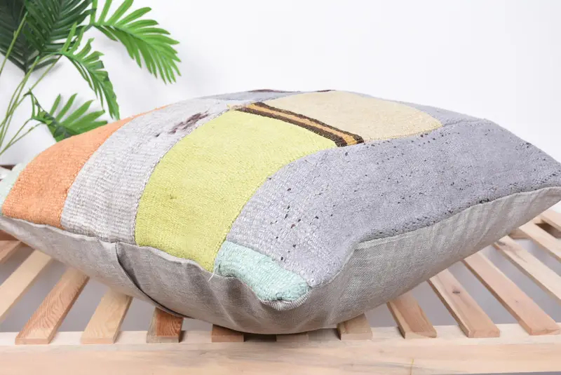 Antique Pillows, Pattern Throw Cushion Cover, 28x28 Gray Pillow Sham, Cushion Cover, Kilim Pillow, Pastel Pillow, Turkish Kilim Pillow - 6
