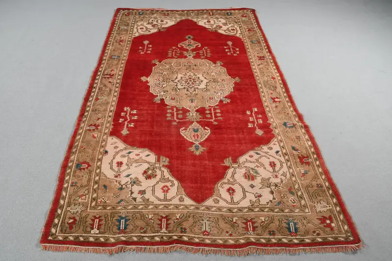 Alfombra Patchwork Roja y Verde, 4,8x8,1ft Decoración Elegante