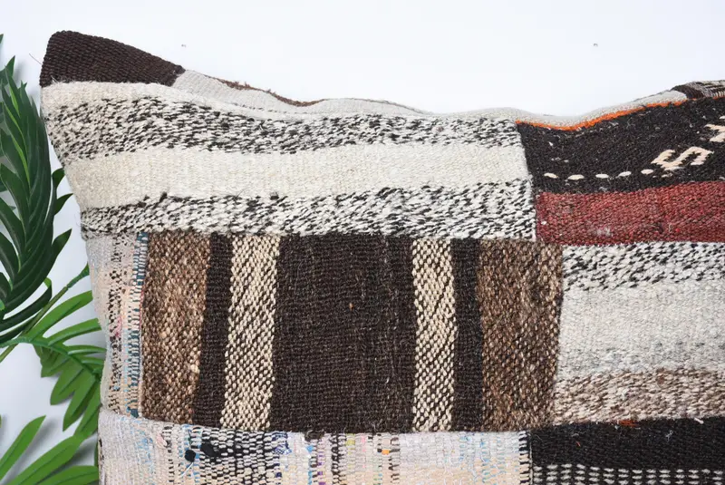Vintage Kilim Throw Pillow, Pillow Cover, Gift Pillow, Neutral Throw Pillow Case, 28x28 Beige Pillow Case, Aztec Cushion Cover, Home Decor Pillow - 2