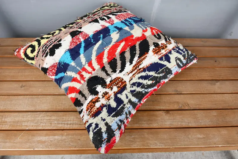 18x18 Blue Pillow Sham, Home Decor Pillow, Interior Designer Pillow, Bolster Pillow Case, Pillow, Kilim Pillow Cover, Aztec Pillow - 2