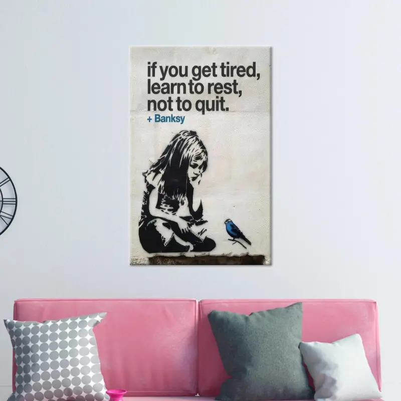 Lienzo inspirador de Graffiti Girl: arte, motivación, elegancia