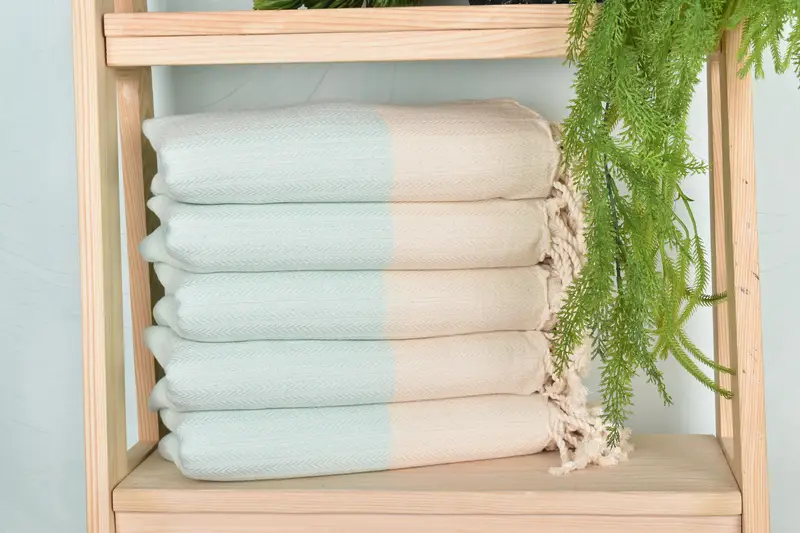 Personalized Beach Towel Mint Cotton Palm Design, 36x67 Inches