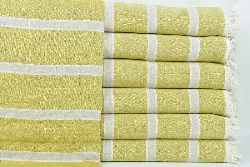 Housewarming Gift, Family Gift Basket, Personalized Blanket, 96x84 Cotton Striped Towel, Woven Throw Blanket, Engagement Gift, Christmas Tablecloth - 1