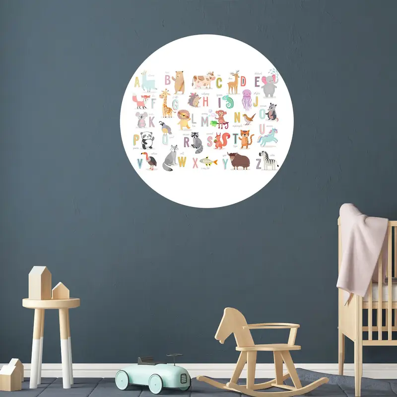 Elegant Safari Animals Printed Canvas for Kids' Playroom