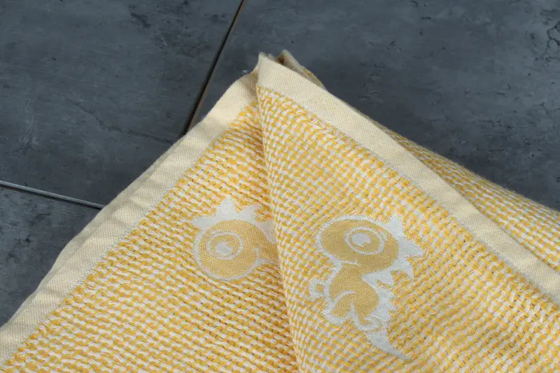 Woven Throw Blanket, 50x48 Cotton Dinosaur Design Towel, Monogram Blanket, Tablecloth, Welcome Wedding Gift, Turkish Beach Blanket, Turkish Bedcover - 3