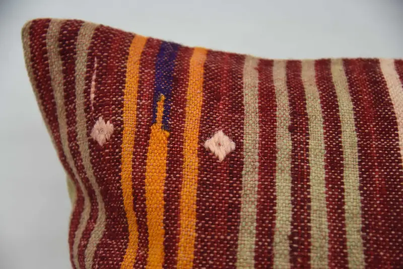 Handmade Kilim Cushion, Throw Kilim Pillow, Shabby Chic Pillow Cover, 20x28 Red Cushion Cover, Knitted Cushion, Turkish Pillow, Pillow - 2