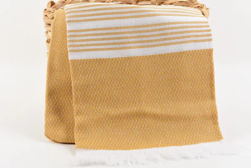 Quick-Dry Beach Towel, Guest Towel, Scarf Towel, Organic Turkish towel, Embroidered Towel, Bridesmaid Proposal Gift, 70x40 Cotton Striped Towel - 5