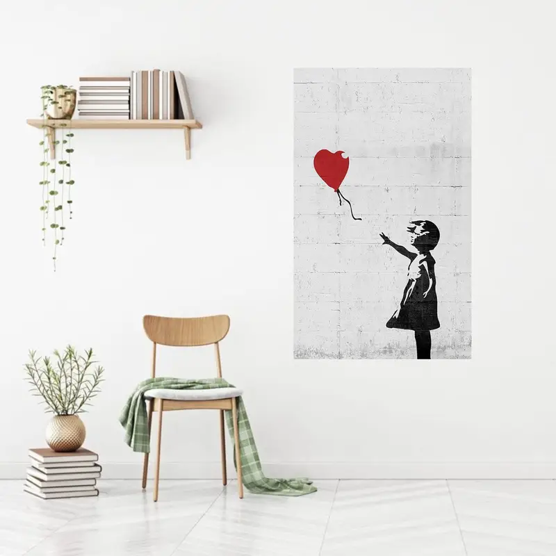 エレガントなプリントガラス: バンクシーにインスピレーションを得た現代アートのデザイン