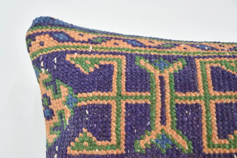 Ikat Cushion Cover, Ikat Pillow Case, Vintage Kilim Pillow, 20x20 Orange Cushion Cover, Throw Kilim Pillow, Cushion Cover, Boho Pillow - 2