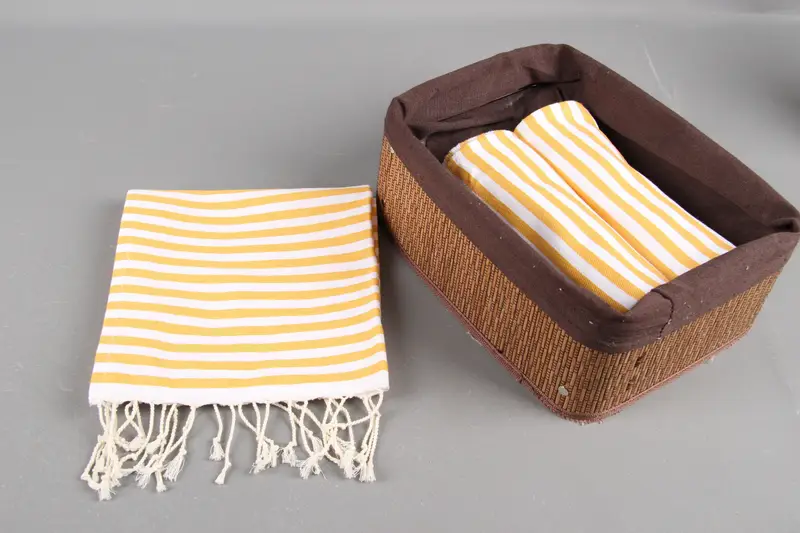 Wedding Anniversary Gift, Wedding Favors, 40x18 Cotton Striped Towel, Monogram Kitchen Towel, Organic Towel, Embroidery Towels, Custom Hand Towel - 5