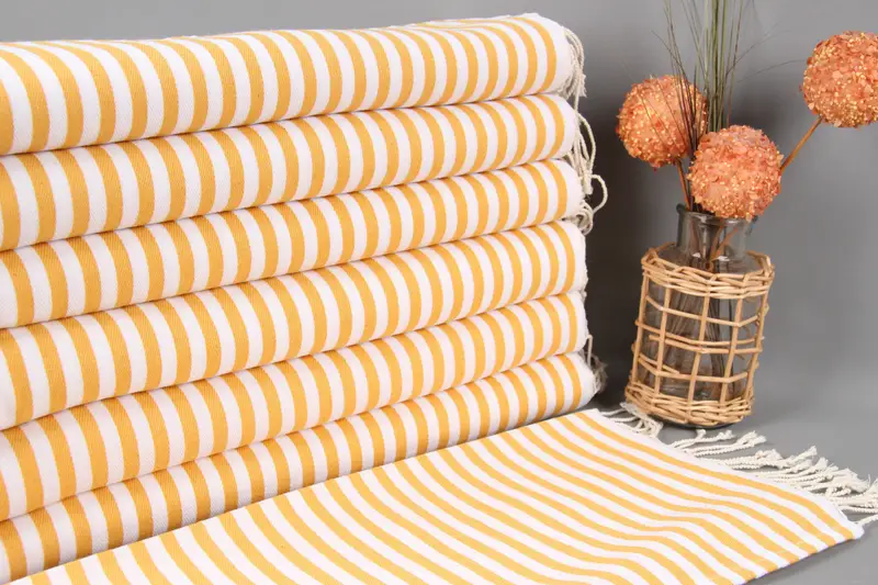 Wedding Anniversary Gift, Wedding Favors, 40x18 Cotton Striped Towel, Monogram Kitchen Towel, Organic Towel, Embroidery Towels, Custom Hand Towel - 1