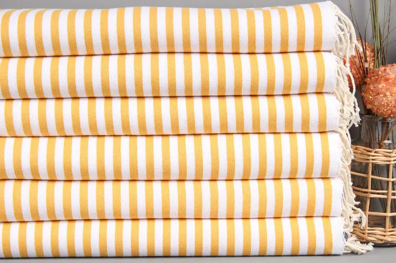 Wedding Anniversary Gift, Wedding Favors, 40x18 Cotton Striped Towel, Monogram Kitchen Towel, Organic Towel, Embroidery Towels, Custom Hand Towel - 2
