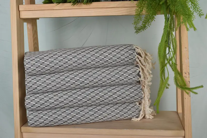 Beach Towel Custom Beach Towel Geometric Organic Cotton Gray, 40x67 Inches