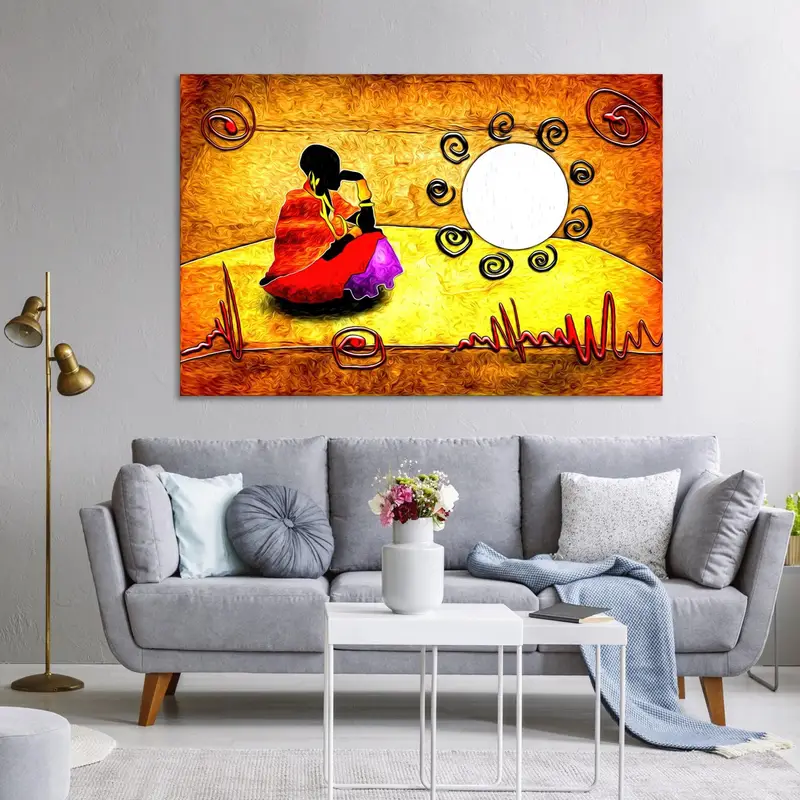 African Wall Art, Afro Wall Decor, Canvas Wall Art, Abstract Wall Decor, Sunset Wall Art, Modern Wall Art, Home Decor, Yellow Wall Art, - 6