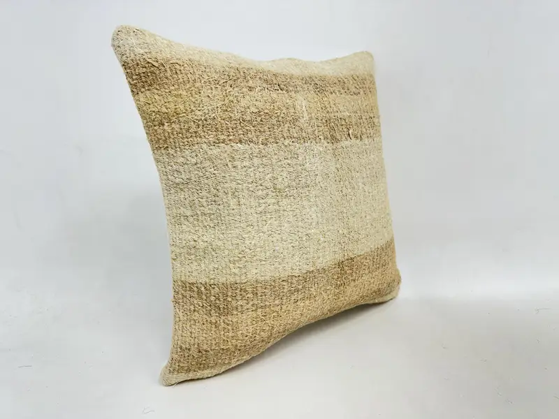 Pillow for Sofa, Vintage Kilim Throw Pillow, Ethnical Kilim Rug Pillow, 16x16 Beige Pillow Cover, Bed Cushion Case, Cushion - 3