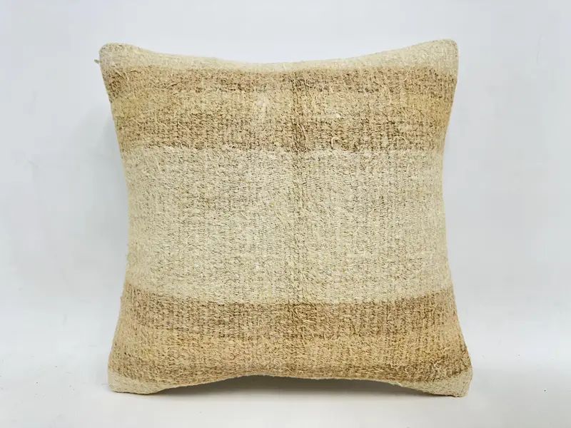 Pillow for Sofa, Vintage Kilim Throw Pillow, Ethnical Kilim Rug Pillow, 16x16 Beige Pillow Cover, Bed Cushion Case, Cushion - 1
