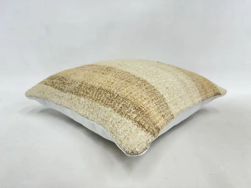 Pillow for Sofa, Vintage Kilim Throw Pillow, Ethnical Kilim Rug Pillow, 16x16 Beige Pillow Cover, Bed Cushion Case, Cushion - 6