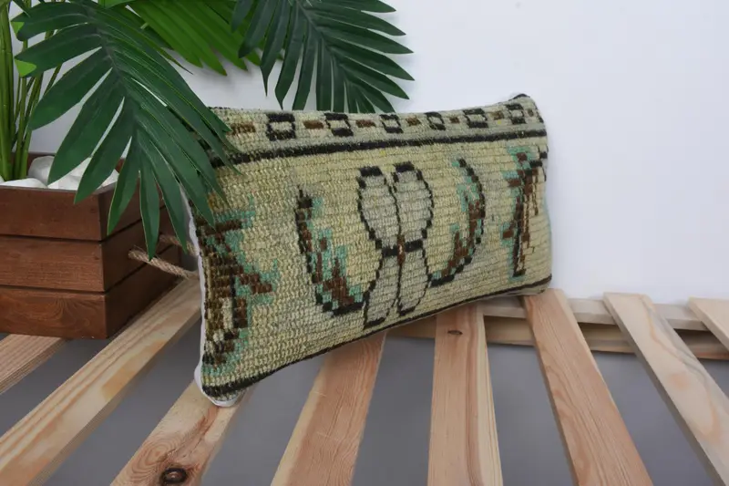 8x16 Yellow Cushion Case, Cushion Cover, Home Decor Pillow, Kilim Cushion Sham, Bohemian Cushion Pillow, Boho Pillow, Traditional Pillow Case - 4
