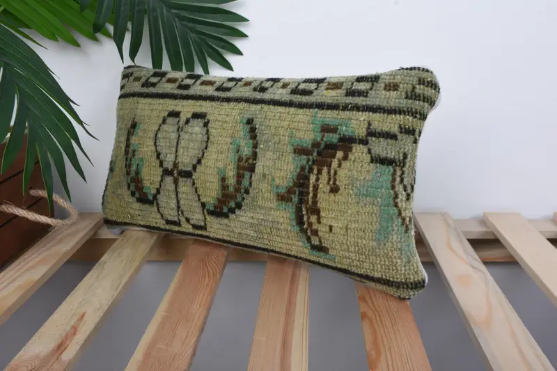 8x16 Yellow Cushion Case, Cushion Cover, Home Decor Pillow, Kilim Cushion Sham, Bohemian Cushion Pillow, Boho Pillow, Traditional Pillow Case - 5