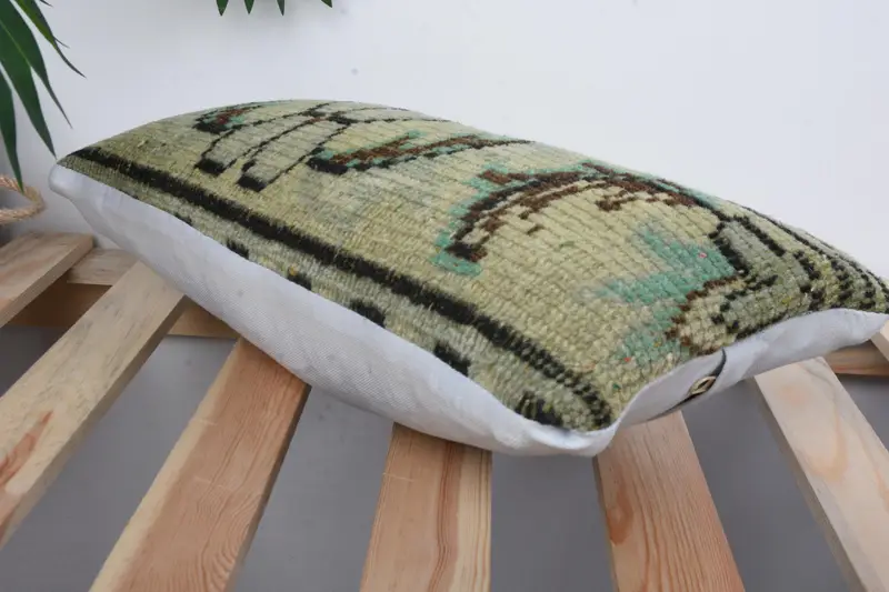 8x16 Yellow Cushion Case, Cushion Cover, Home Decor Pillow, Kilim Cushion Sham, Bohemian Cushion Pillow, Boho Pillow, Traditional Pillow Case - 6