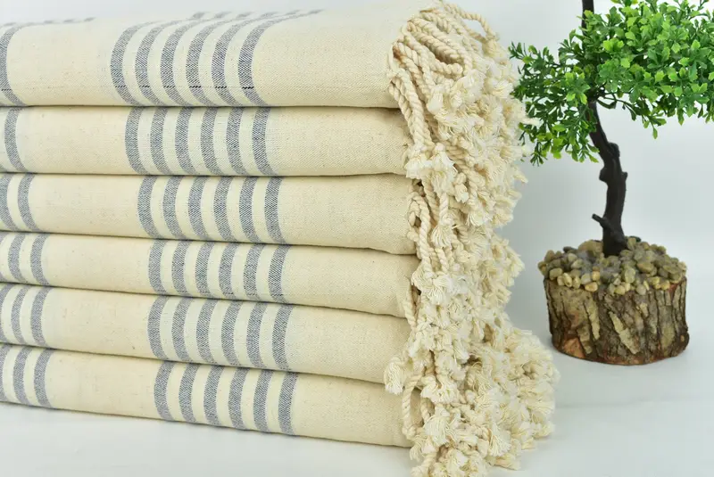 Yoga havlu, 70x40 keten çizgili havlu, kişiselleştirilmiş hediyeler, saçaklı Türk plaj havlusu, hızlı kuru plaj havlusu, anne için hediye, düğün iyilikleri - 3