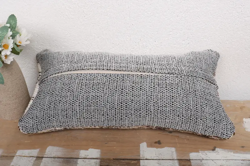 Vintage Kilim Throw Pillow, Vintage Kilim Pillow, Throw Kilim Pillow, Bolster Throw Cushion Cover, 8x16 Beige Cushion Cover, Pillow - 7