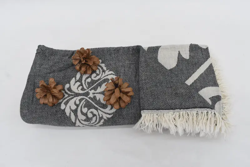 Bridesmaid Gifts, Organic Throw, Boho Throw Blankets, Customized Throw Blankets, Wedding Favors, 70x60 Cotton Baroque Towel, Oversized Beach Towel - 7