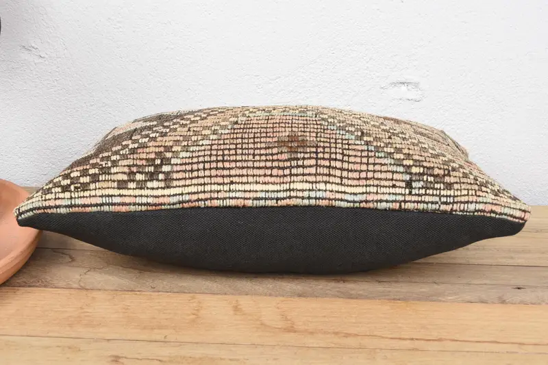 Pillow Cover, Vintage Kilim Throw Pillow, Boho Pillow, 12x20 Brown Pillow Cover, Ethnic Pillow Cover Pillow, Interior Designer Pillow - 5