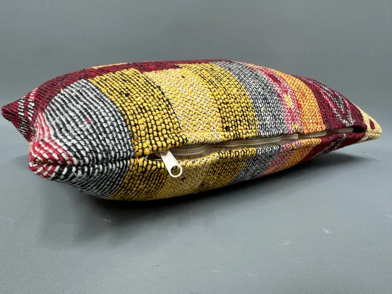 Art Deco Pillow, Vintage Kilim Pillow, Pillow for Couch, Ethnic Throw Cushion Case, Cushion Case, 10x20 Red Pillow Sham, Vintage Kilim Throw Pillow - 6