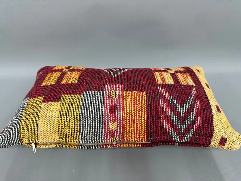 Art Deco Pillow, Vintage Kilim Pillow, Pillow for Couch, Ethnic Throw Cushion Case, Cushion Case, 10x20 Red Pillow Sham, Vintage Kilim Throw Pillow - 7