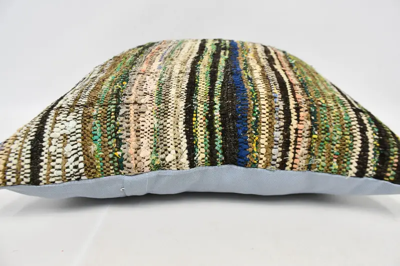 Vintage Pillow, Cushion Case, Boho Pillow Sham Cover, Bright Cushion Cover, Wholesale Cushion Case, Kilim Pillow Cover, 24x24 Blue Cushion Case - 6