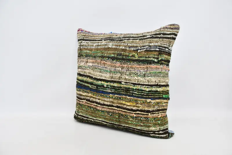 Vintage Pillow, Cushion Case, Boho Pillow Sham Cover, Bright Cushion Cover, Wholesale Cushion Case, Kilim Pillow Cover, 24x24 Blue Cushion Case - 4