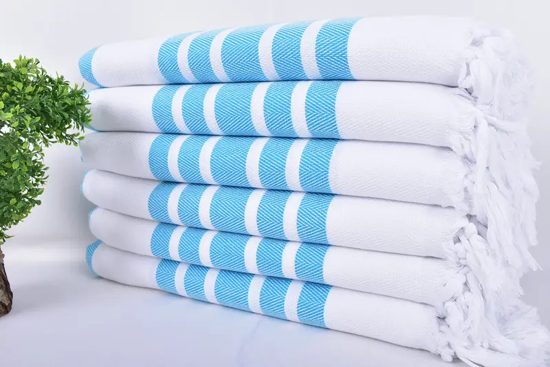 Christmas Gift, Traditional Turkish peshtemal for hammam, 70x40 Cotton Herringbone Towel, Bridesmaid Gift Towel, Beach Towel Gift, Cotton towel - 3