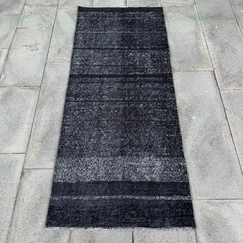 Elegante alfombra floral negra, decoración elegante de 2,4x5,7 pies