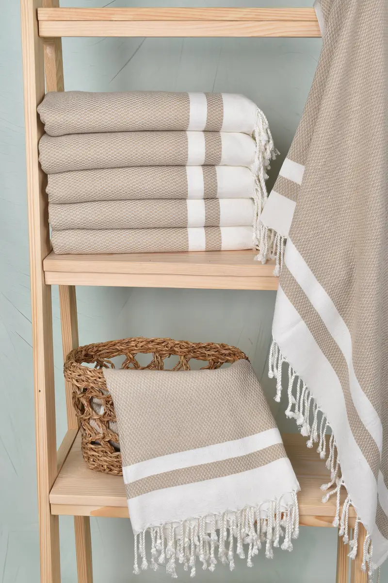 Best Friend Wedding Gift, Beach towel, Peshtemal, Embroidered Towel, Luxury Turkish Bath Towel, Wedding Gifts Towel, 70x36 Cotton Striped Towel - 3