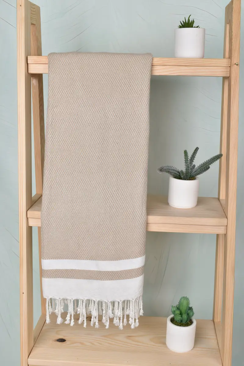 Best Friend Wedding Gift, Beach towel, Peshtemal, Embroidered Towel, Luxury Turkish Bath Towel, Wedding Gifts Towel, 70x36 Cotton Striped Towel - 8
