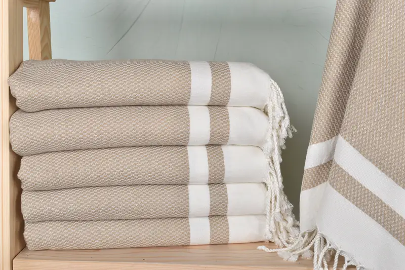 Best Friend Wedding Gift, Beach towel, Peshtemal, Embroidered Towel, Luxury Turkish Bath Towel, Wedding Gifts Towel, 70x36 Cotton Striped Towel - 1