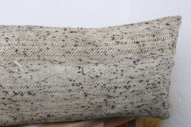 Pillow Cover, 12x36 Beige Cushion, Antique Pillows, Handmade Kilim Cushion, Armchair Pillow Sham, Interior Designer Pillow - 5