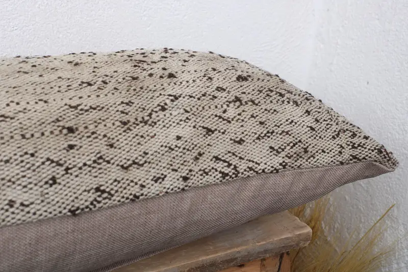 Pillow Cover, 12x36 Beige Cushion, Antique Pillows, Handmade Kilim Cushion, Armchair Pillow Sham, Interior Designer Pillow - 6
