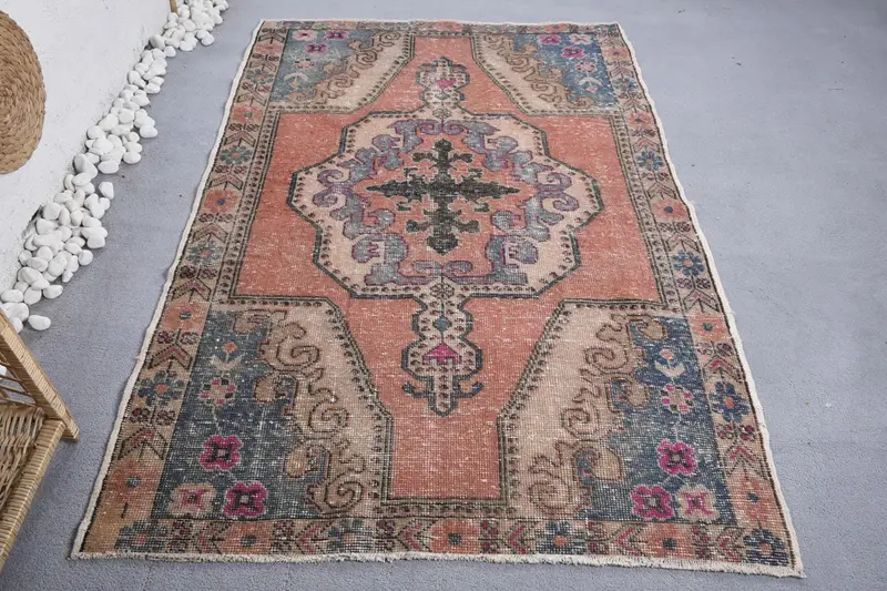 Kırmızı ve Mavi Ombré Halı, 4,5x6,6 ft Şık Dekor