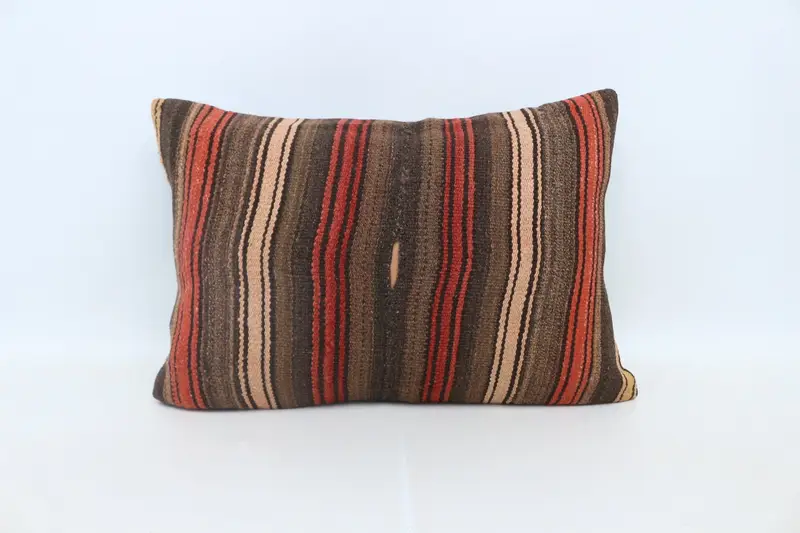 20x28 Brown Cushion Case, Boho Pillow Sham Cover, Vintage Throw Cushion Cover, Interior Designer Pillow, Pillow Case, Ethnical Kilim Rug Pillow - 1
