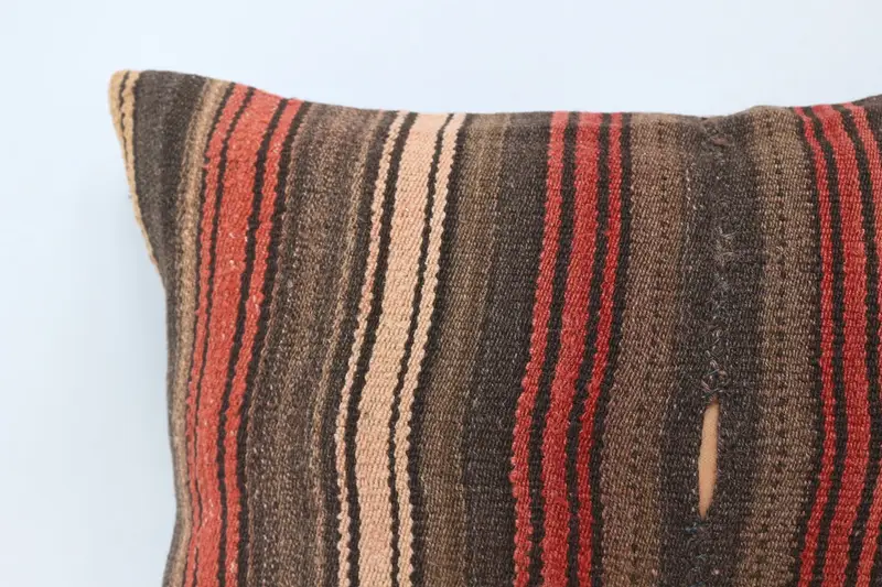 20x28 Brown Cushion Case, Boho Pillow Sham Cover, Vintage Throw Cushion Cover, Interior Designer Pillow, Pillow Case, Ethnical Kilim Rug Pillow - 2
