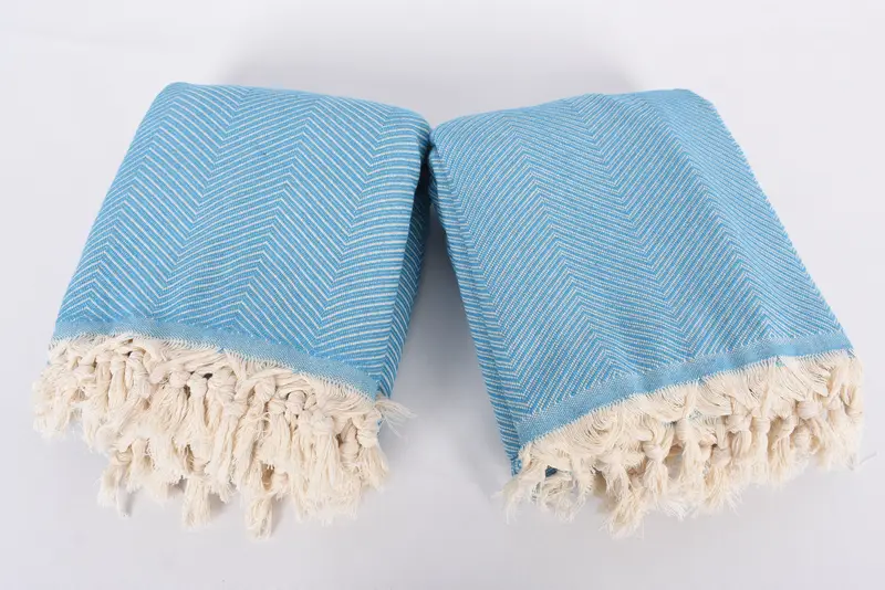 Aesthetic Blanket, 84x68 Cotton Zig zag Towel, Woven Blanket, Monogram Blanket, Valentines Day Gift For Him, Turkish Bedcover, Custom Wedding Gifts - 6