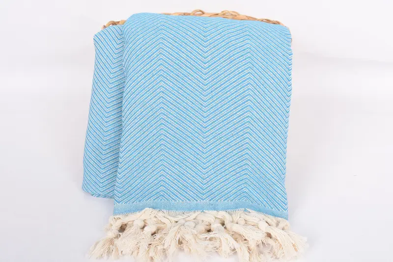 Aesthetic Blanket, 84x68 Cotton Zig zag Towel, Woven Blanket, Monogram Blanket, Valentines Day Gift For Him, Turkish Bedcover, Custom Wedding Gifts - 5