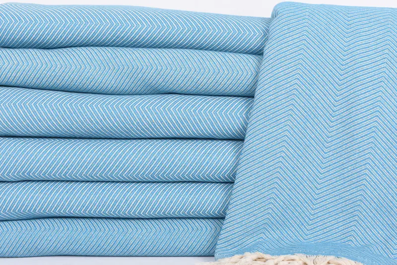 Aesthetic Blanket, 84x68 Cotton Zig zag Towel, Woven Blanket, Monogram Blanket, Valentines Day Gift For Him, Turkish Bedcover, Custom Wedding Gifts - 2
