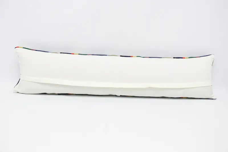 Boho Pillow, Vintage Kilim Throw Pillow, Kilim Pillow, Outdoor Patio Pillow Cover, Cozy Throw Pillow Sham, 12x48 Blue Cushion Case, Pillow Sham - 6